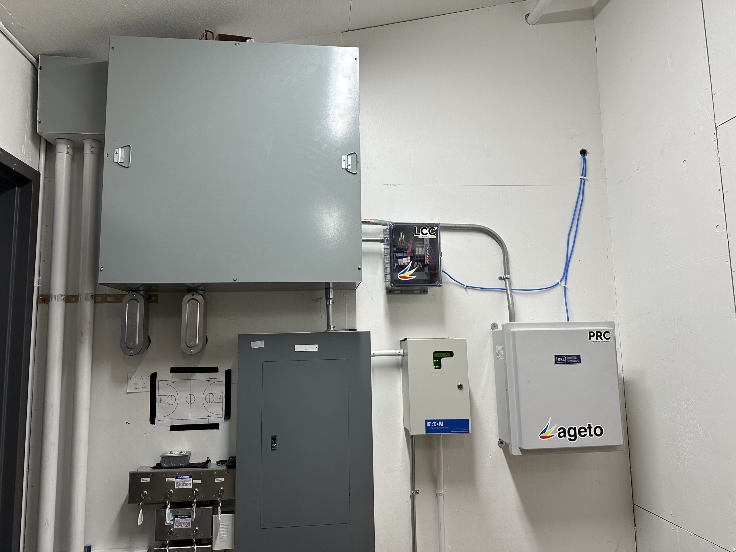Ageto Protective Relay Cabinet (PRC) and Load Control Center (LCC) installed